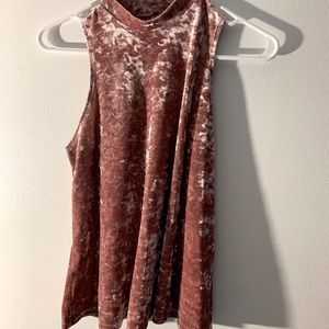 Blush colored Velvet strapless top